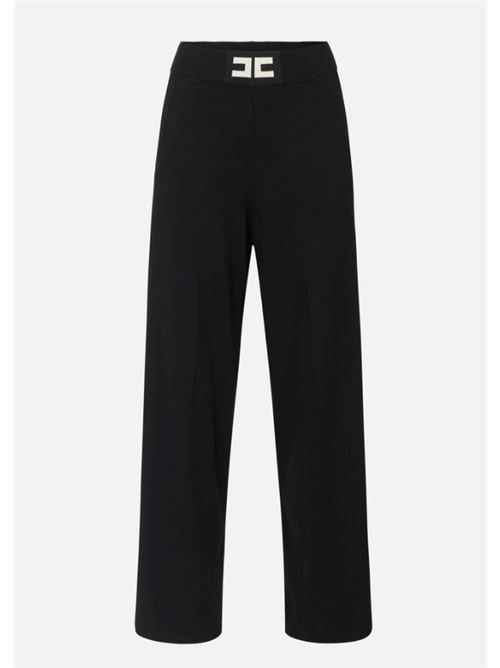 PANTALONE CON BANDE LUCIDE ELISABETTA FRANCHI | KP69S56E2EF3 Nero/Milk